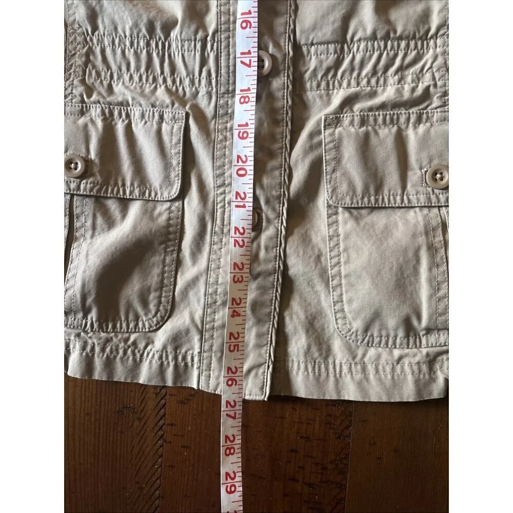 Ll Bean Ladies Tan Outdoor Blazer Size Medium Cotton